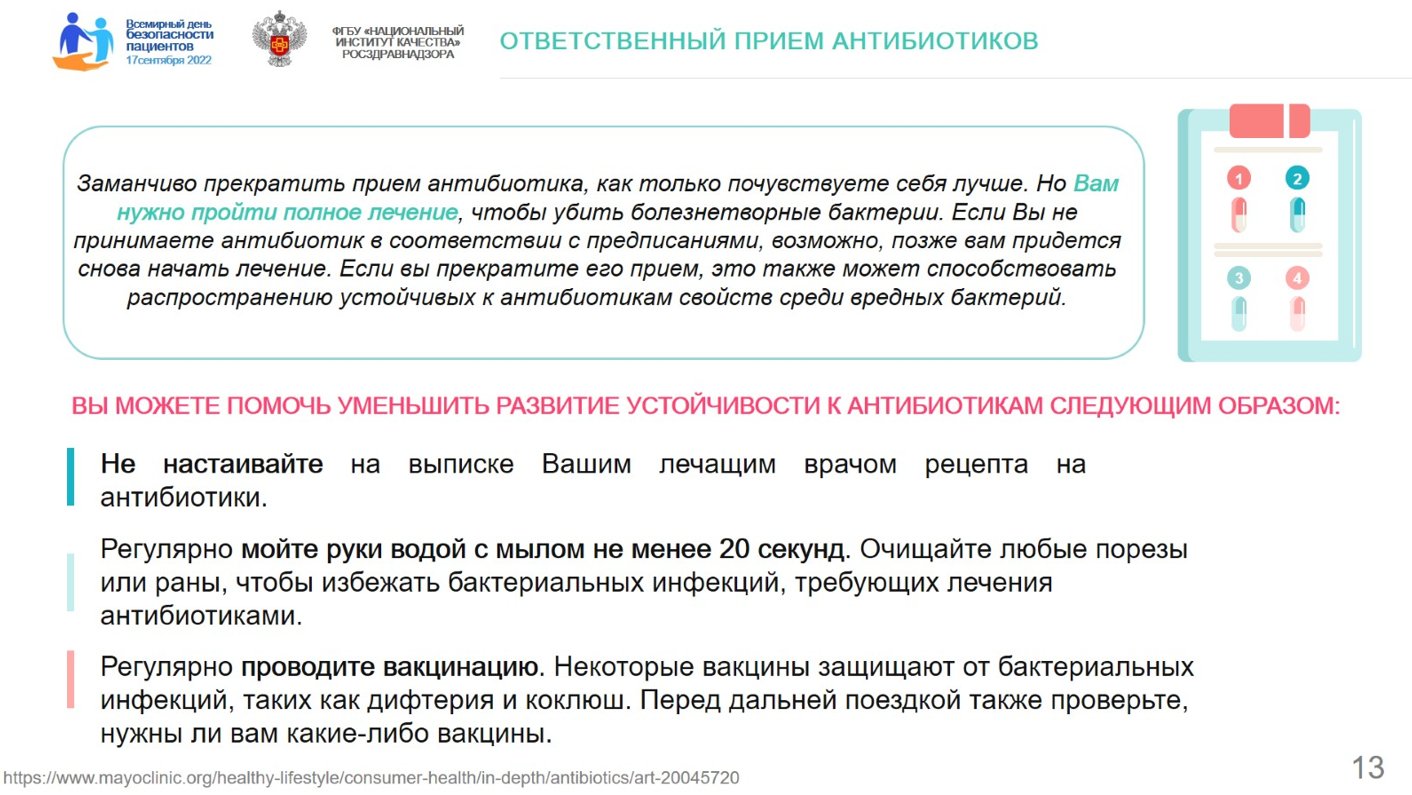 Неделя борьбы с антимикробной резистентностью | Долг врача в том, чтобы  лечить безопасно, качественно, приятно